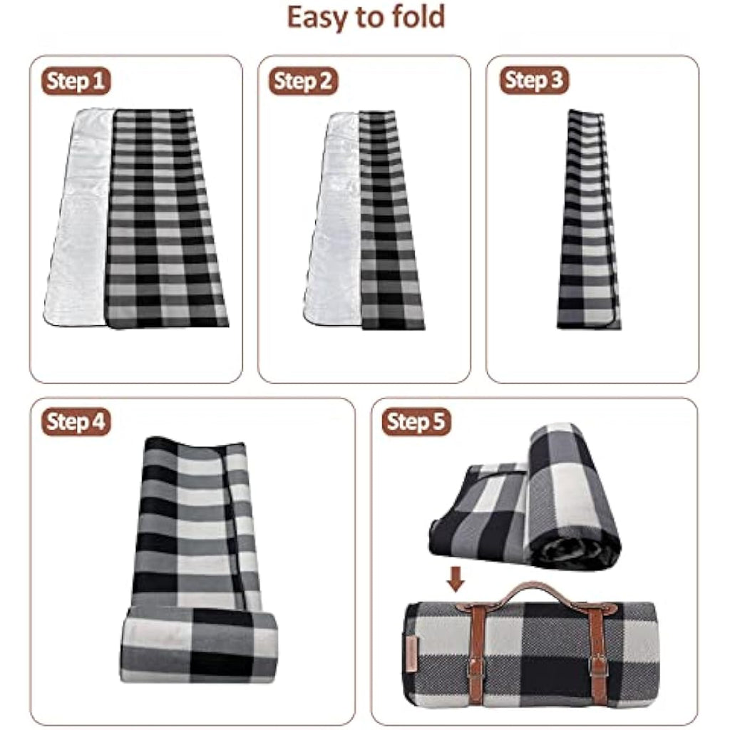 ACTIVE FOREVER Picnic Blanket – 200x200cm Waterproof Velvet Outdoor Mat
