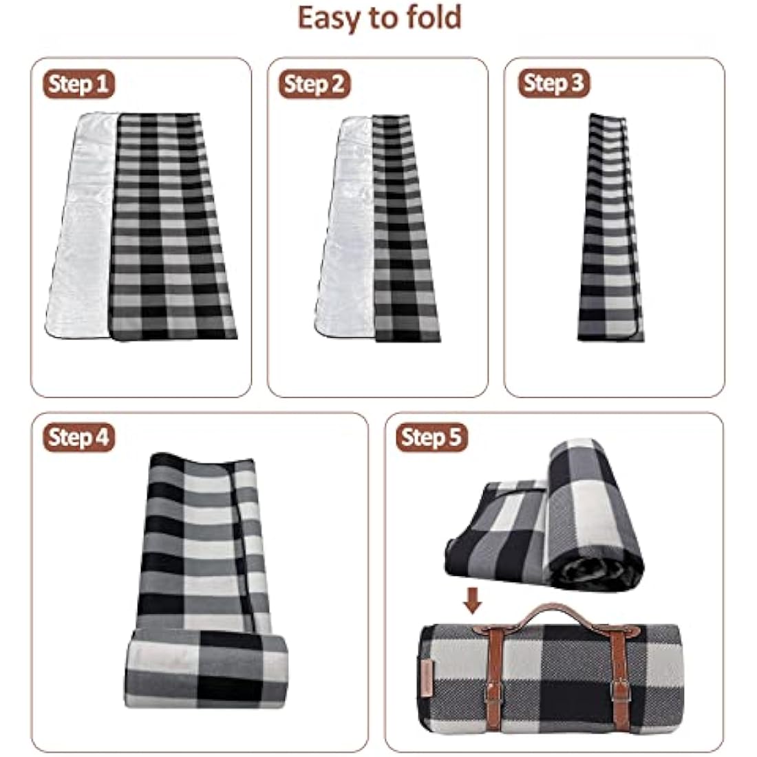 ACTIVE FOREVER Picnic Blanket – 200x200cm Waterproof Velvet Outdoor Mat