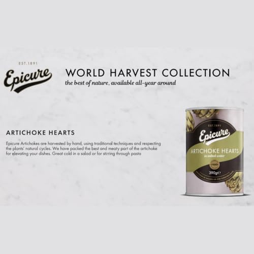 Epicure Artichoke Hearts in Salted Water – 390g (Pack of 12)