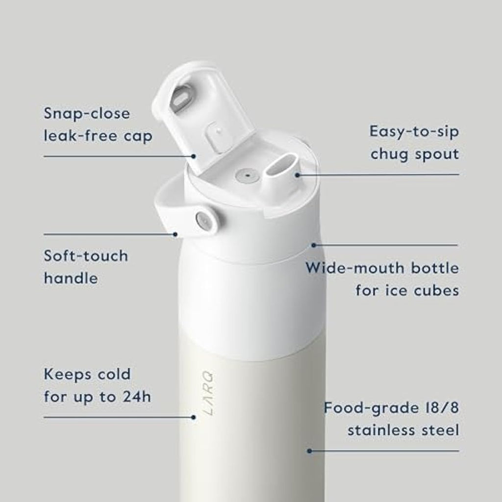 LARQ Swig Top 34oz Insulated Stainless Steel Water Bottle – Granite White