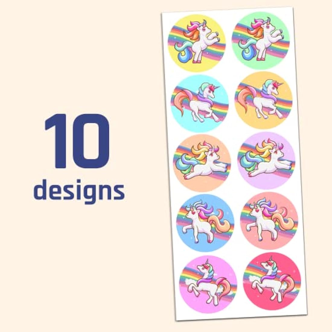 Unicorn Stickers – 200 Self-Adhesive Decals for Party Favors