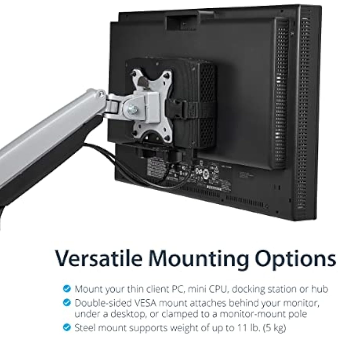 StarTech.com Mini PC VESA Mount – Adjustable Under Desk Thin Client Holder