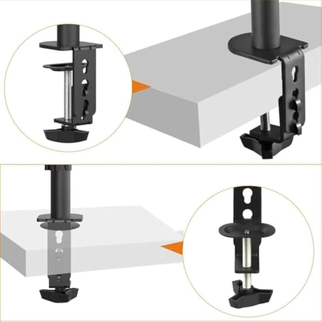 Bracwiser Vertical Dual Monitor Mount | 13-27 Inch VESA Desk Stand