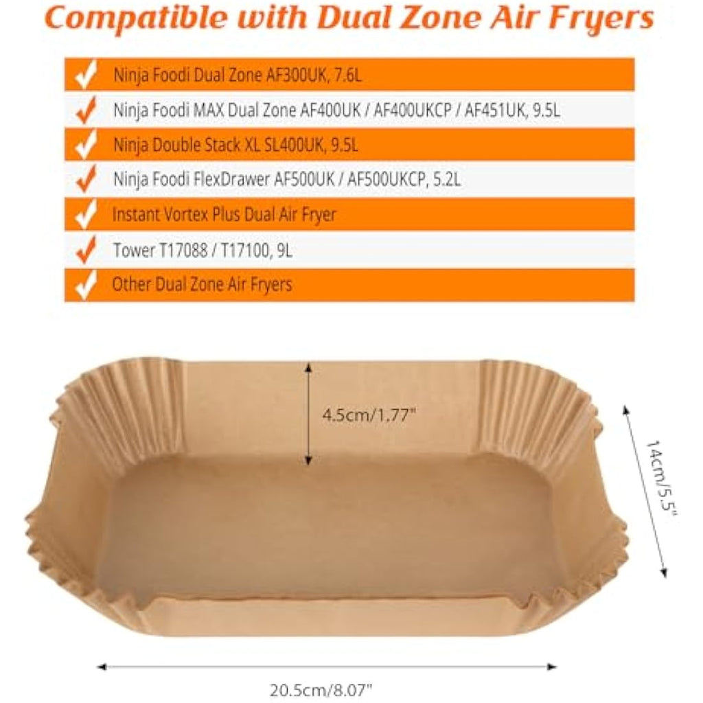 Jolof Store 120Pcs Air Fryer Liners for Ninja Dual Zone – Parchment Paper