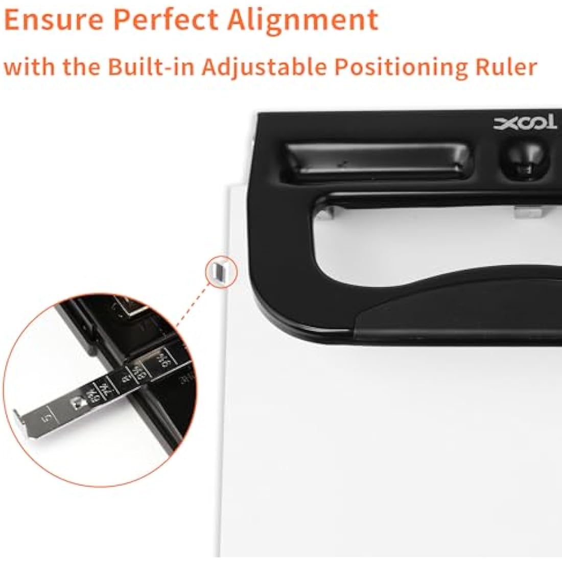 XOOL Heavy Duty 3 Hole Punch | 40-Sheet Capacity Adjustable Metal Puncher