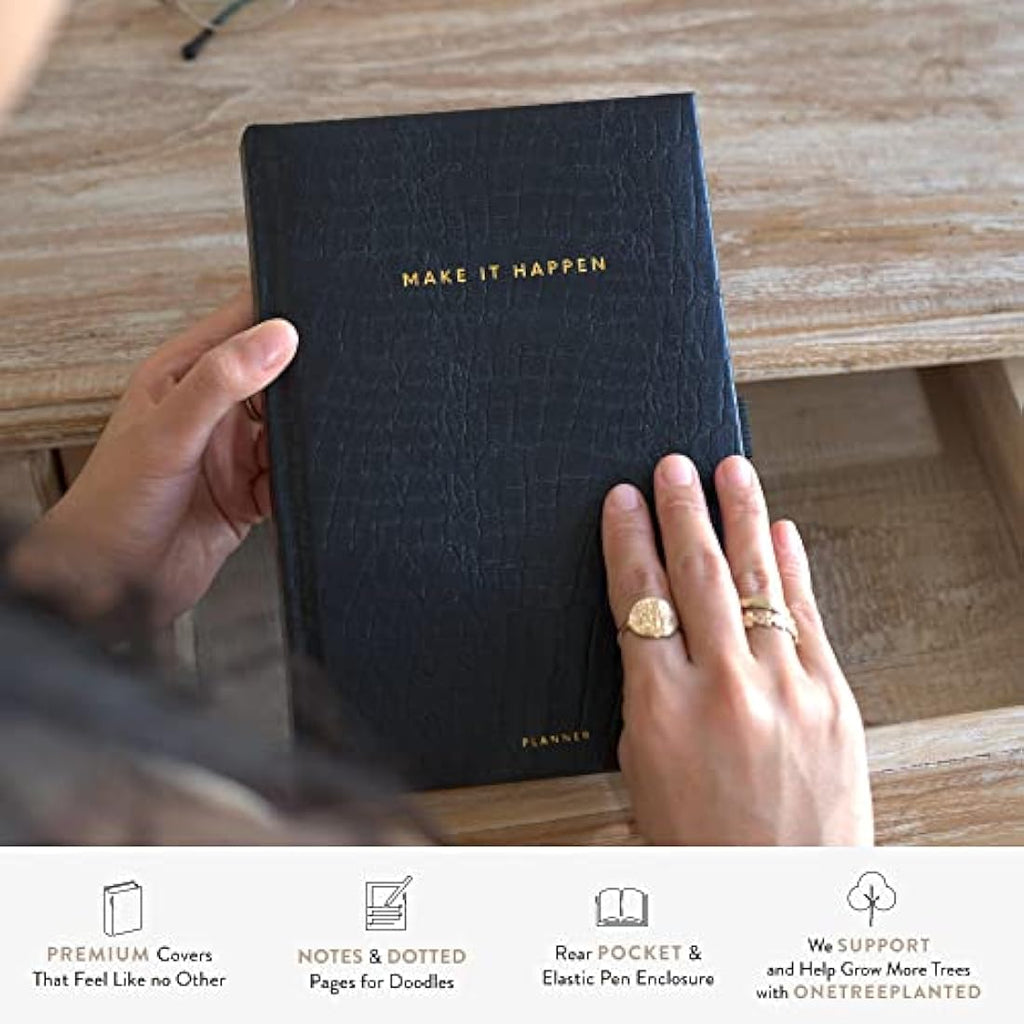 Scribble & Dot A5 Undated Weekly Planner - Croc Hardcover Notebook