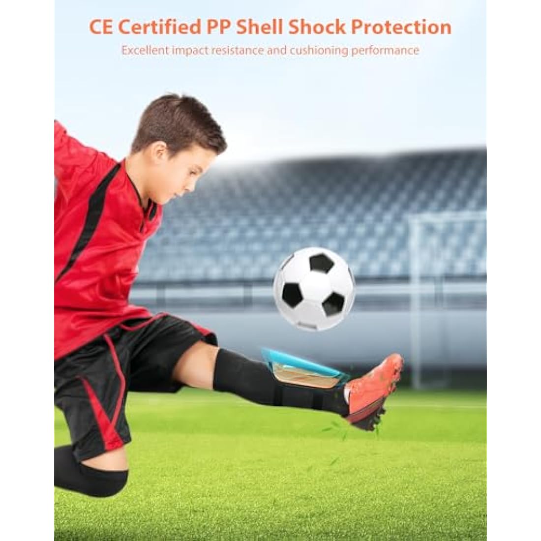 AirsFish Kids Football Shin Guards – CE Certified Soccer Shin Pads