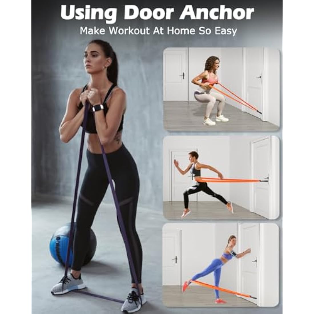 Zacro Pull Up Resistance Bands Set - 6 Levels for Home Gym & Strength