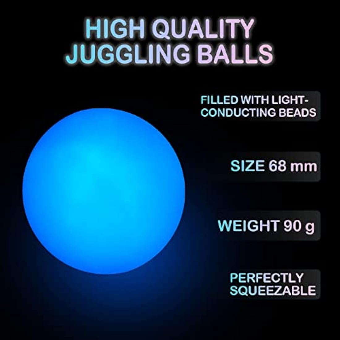 Jolof Store LED Juggling Balls – 3-Piece Rechargeable Luminous Set