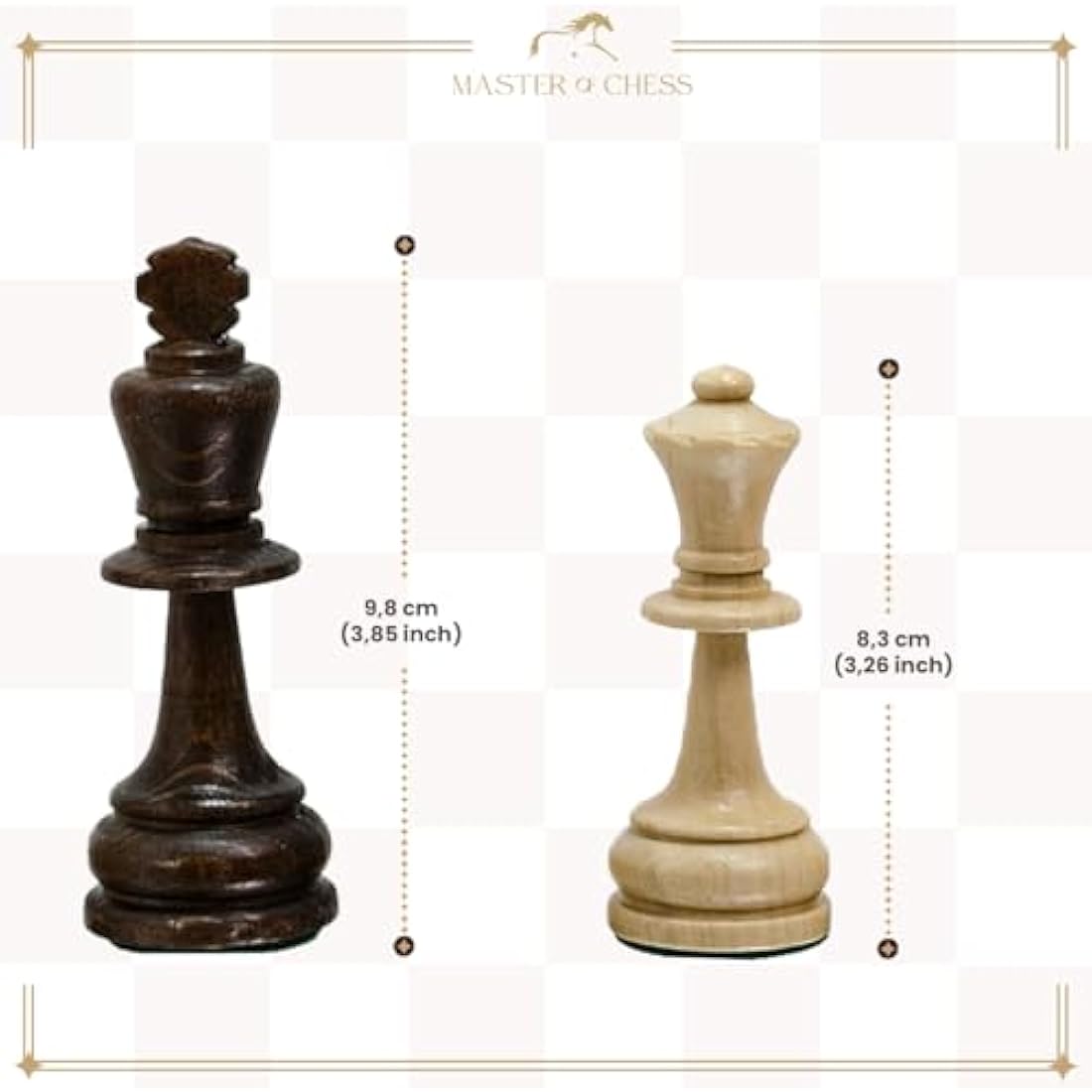 Staunton No. 6 Wooden Chess Pieces – Handmade Tournament Set