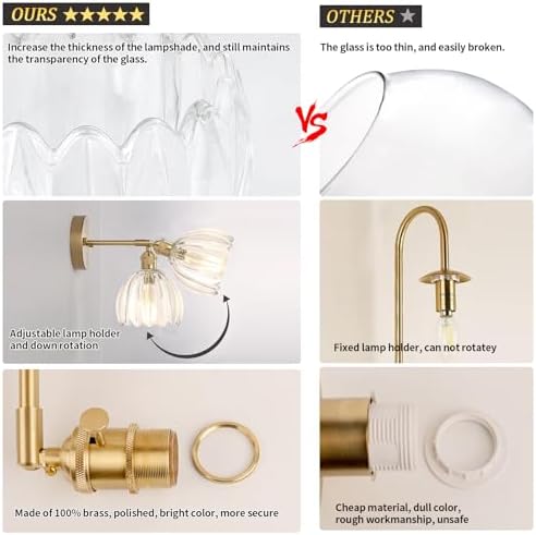 Vintage Gold Wall Sconces | Set of 2 Adjustable Brass Lamps