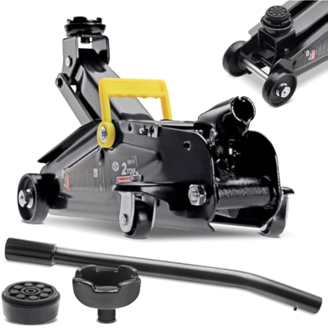 Deuba 2 Tonne Hydraulic Trolley Floor Jack with Case and Rubber Pad