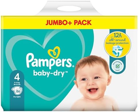 Pampers Baby Dry Nappies Size 4 – Disposable Baby Diapers (Pack of 1)