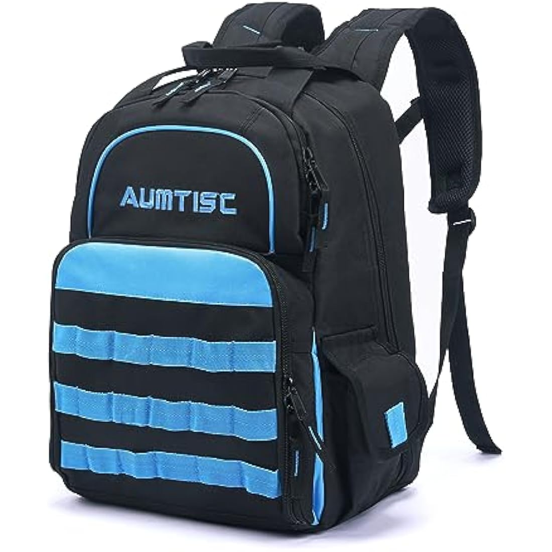 AUMTISC Electrician Tool Backpack | Heavy Duty 49-Pocket Work Bag - Blue
