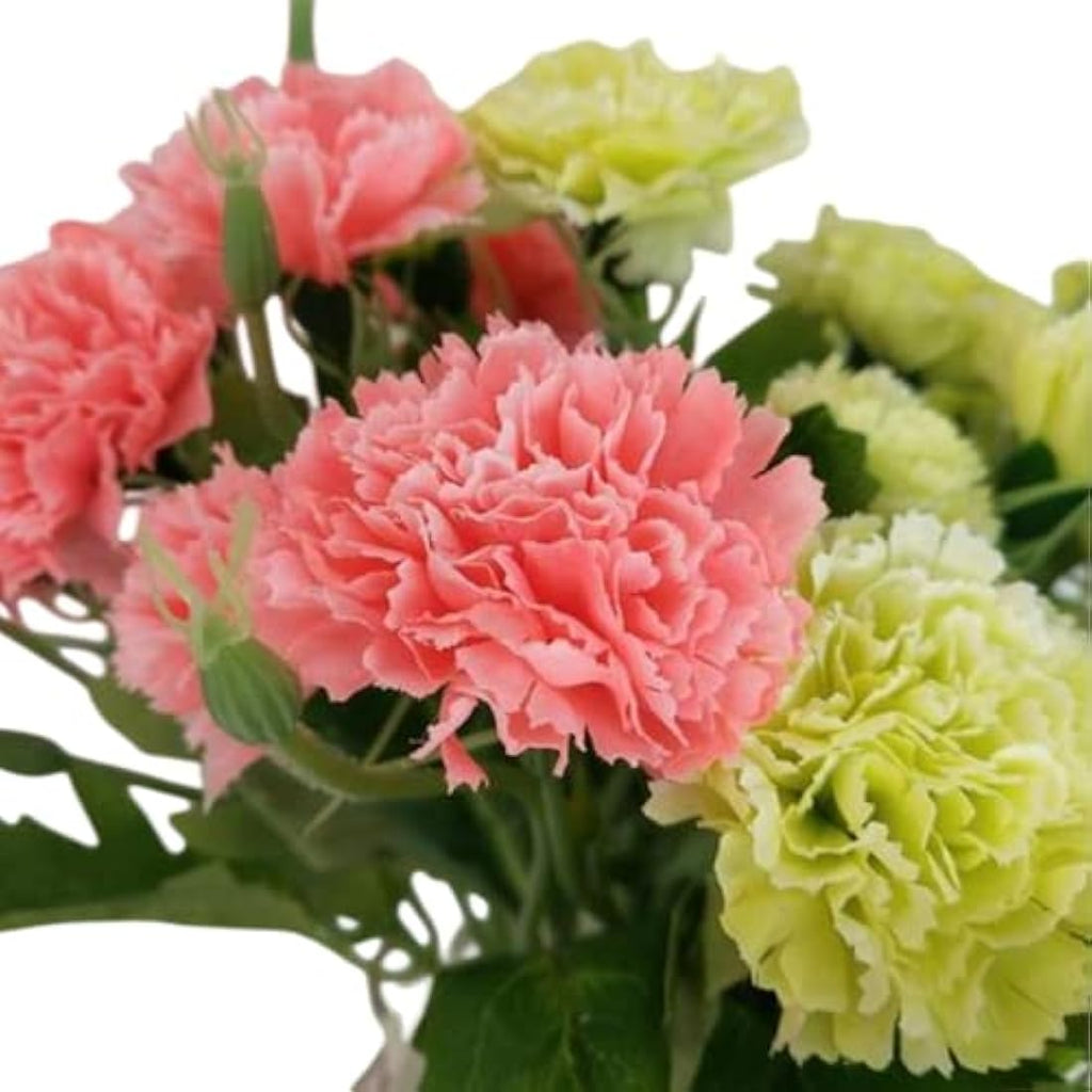 Jolof Store Artificial Carnations – 40 Heads UV Resistant Silk Bouquet, Pink