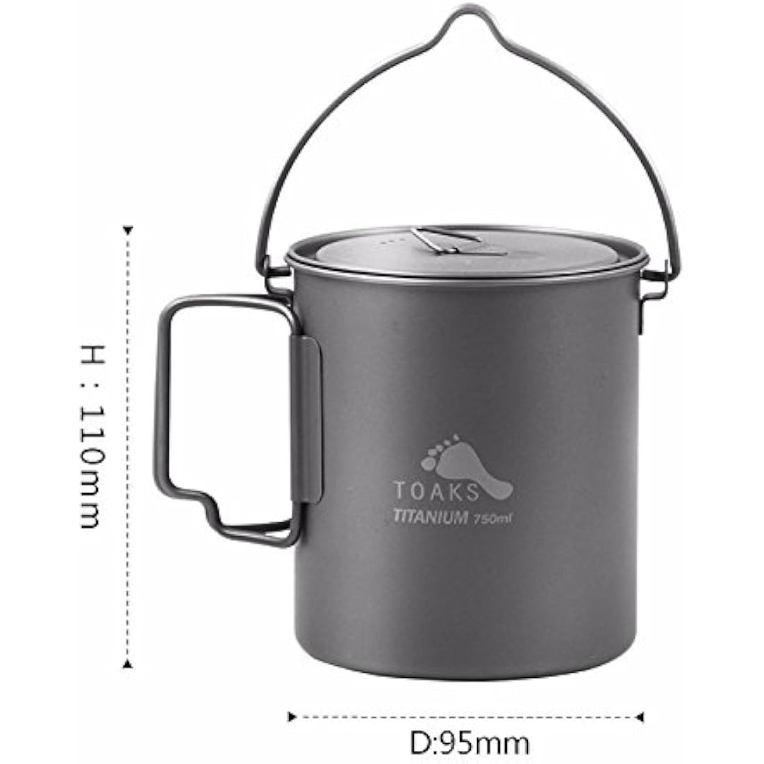 TOAKS Titanium 750ml Camping Pot with Lid – Ultralight Outdoor Cookware