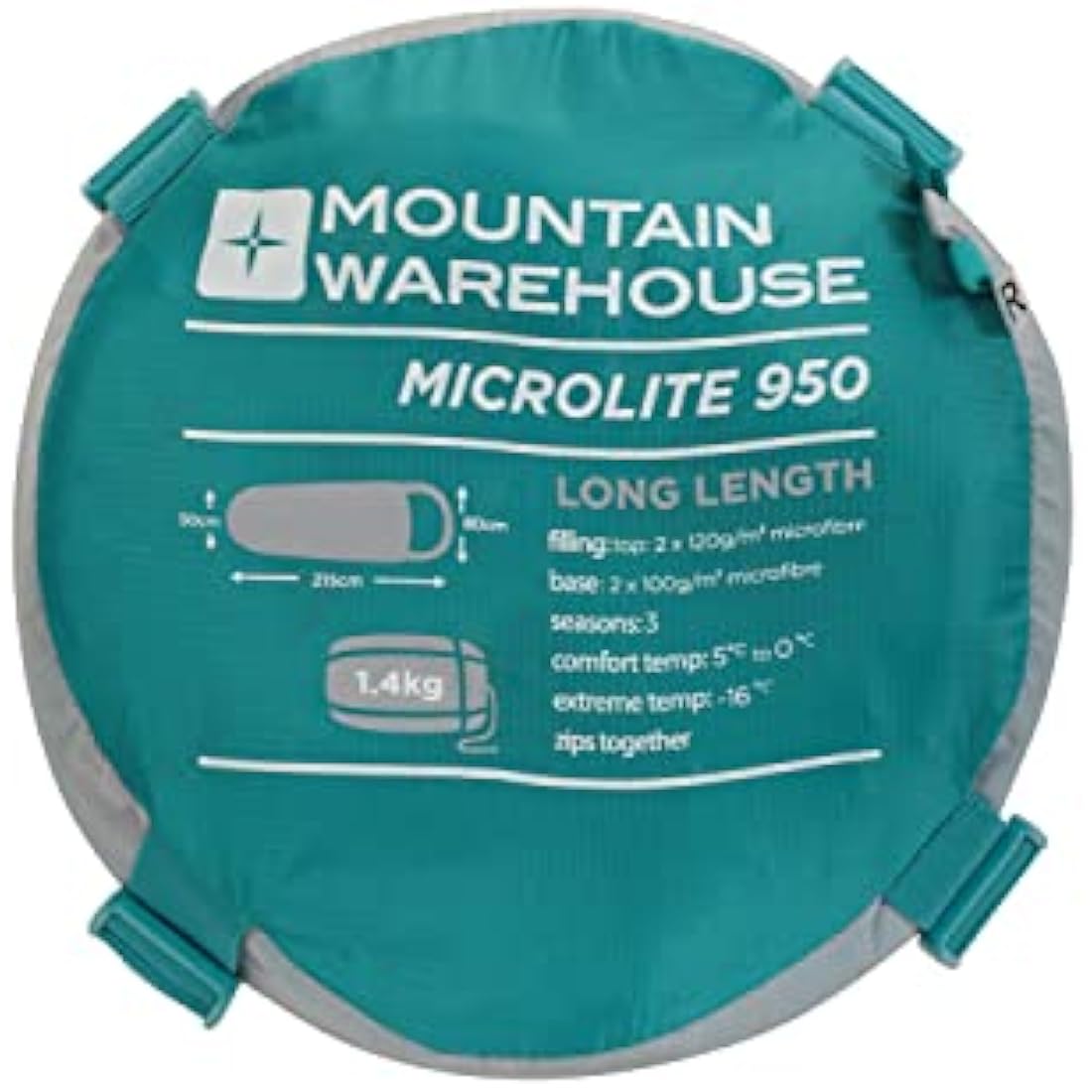 Mountain Warehouse Microlite 950 Mummy Sleeping Bag | 3 Season Ripstop