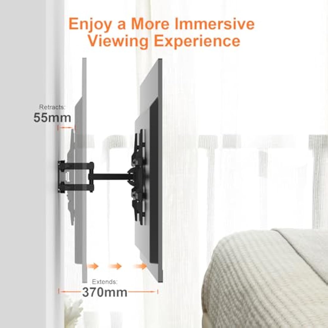GRIFEMA Full Motion TV Wall Bracket | 32-80 inch Swivel & Tilt Mount