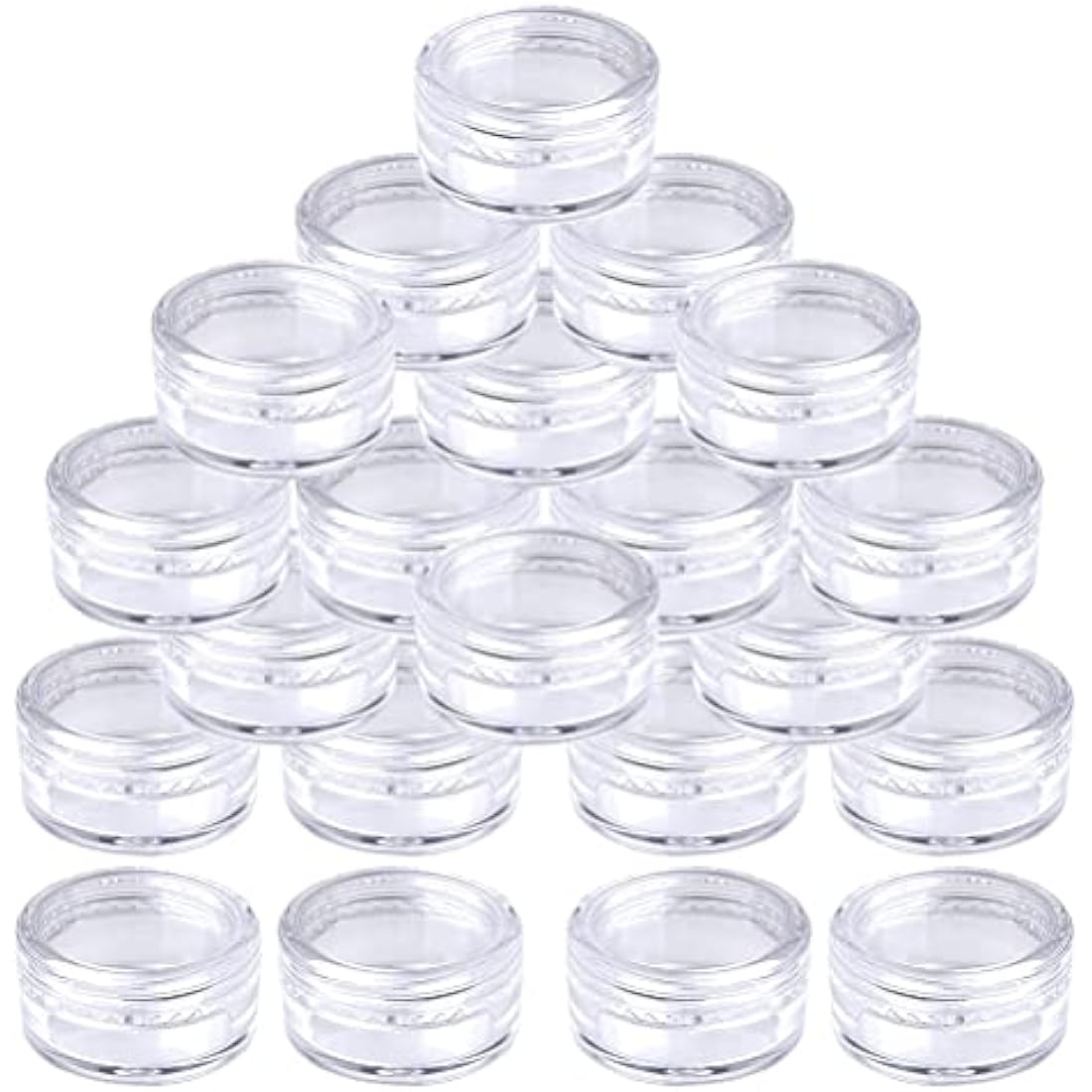 kuou 50 Pcs Empty Cosmetic Jars – 5ml Clear Plastic Sample Containers
