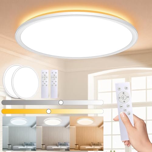 LQIKARL 2-Pack Dimmable LED Ceiling Light | 24W Ultra-Thin Flush Mount