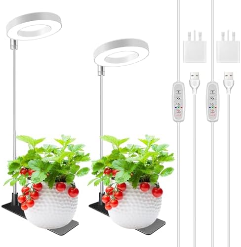 Kullsinss Full Spectrum LED Grow Lights for Indoor Plants | 2-Pack Halo Lamp