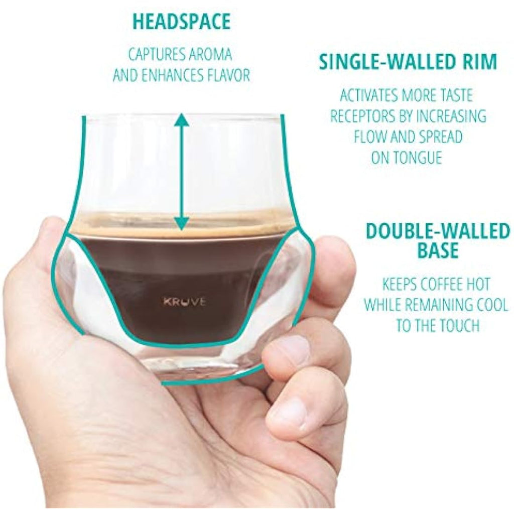 KRUVE Propel Espresso Cups – Double-Walled Borosilicate Glass Set