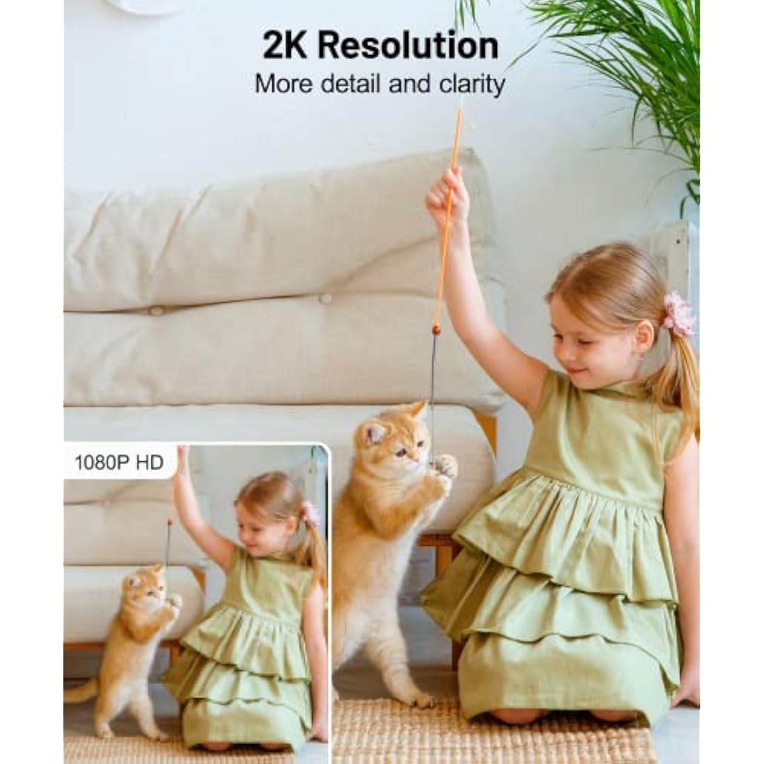 GALAYOU 2K WiFi Pet Camera | 360° Indoor Security Baby Monitor (2-Pack)
