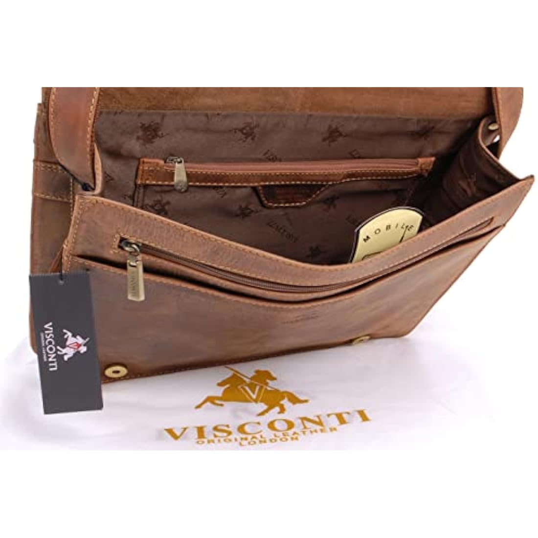 Visconti Leather Messenger Bag | Men's 14 Inch Laptop Shoulder Bag