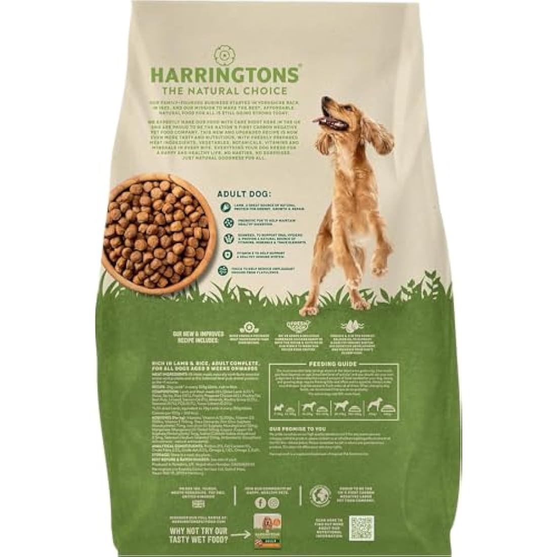 Harringtons Lamb & Rice Dry Adult Dog Food - Natural & Wheat Free 15kg