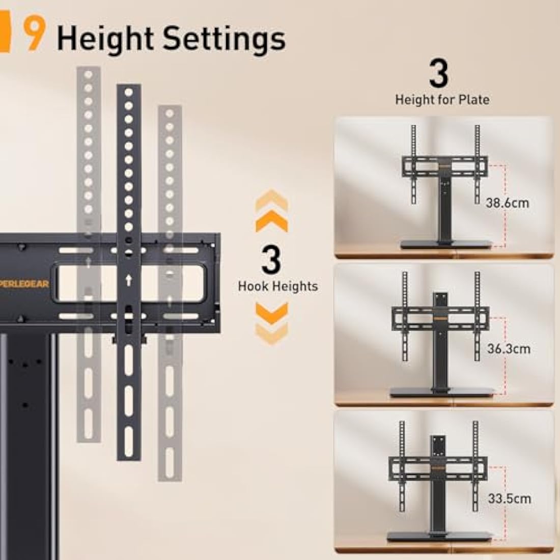 Universal Swivel TV Stand | 32-60" Height Adjustable Base