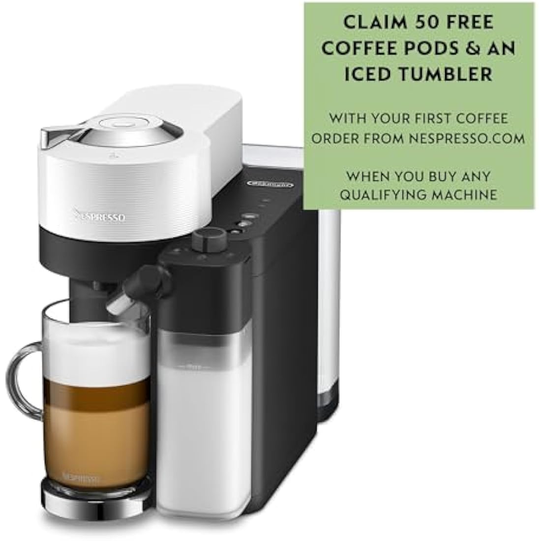 Nespresso Vertuo Lattissima by De'Longhi | Milk Frother Machine - White