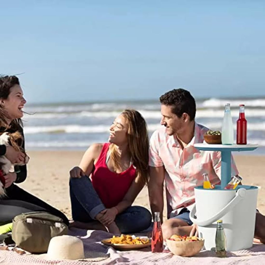 Keter Go Bar 16L Portable Beverage Cooler and Outdoor Side Table