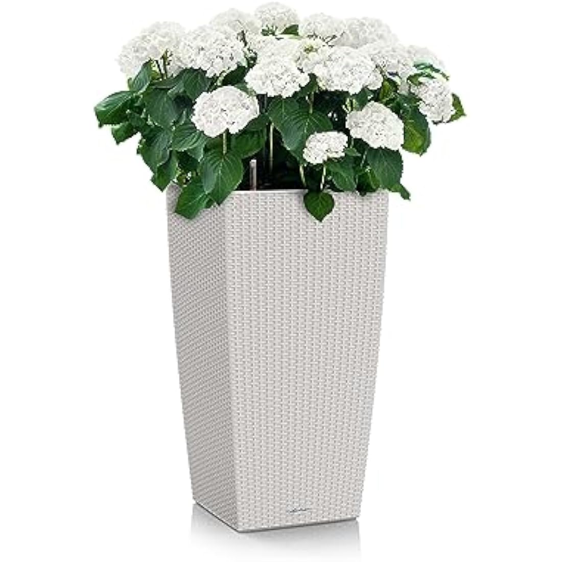 Lechuza Cubico Cottage 40 Self-Watering Planter | Light Grey Wicker