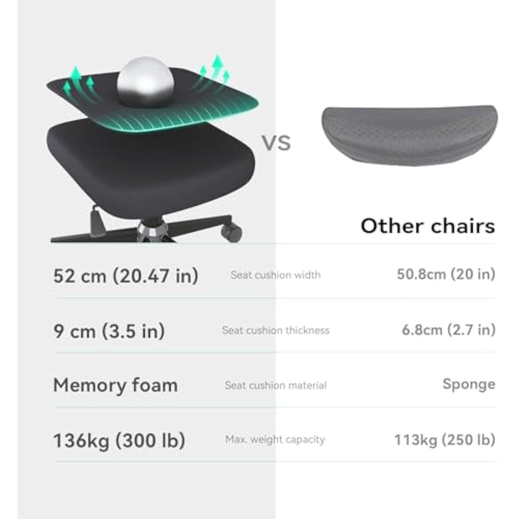 SIHOO M102C Ergonomic Mesh Office Chair | High Back Desk Chair - Black