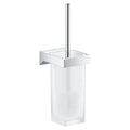 GROHE Selection Cube Toilet Brush Set – Wall Mounted Chrome & Glass