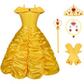 Princess Belle Costume – 9-Piece Girls Fancy Dress Outfit