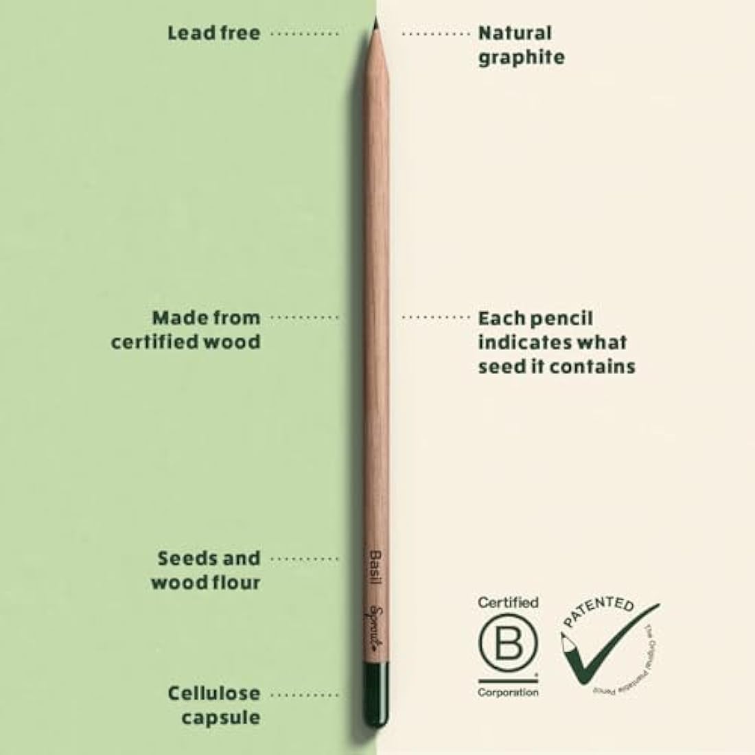 SproutWorld Plantable Pencils | Grow a Garden Box | 100 Pack Bulk Wood HB