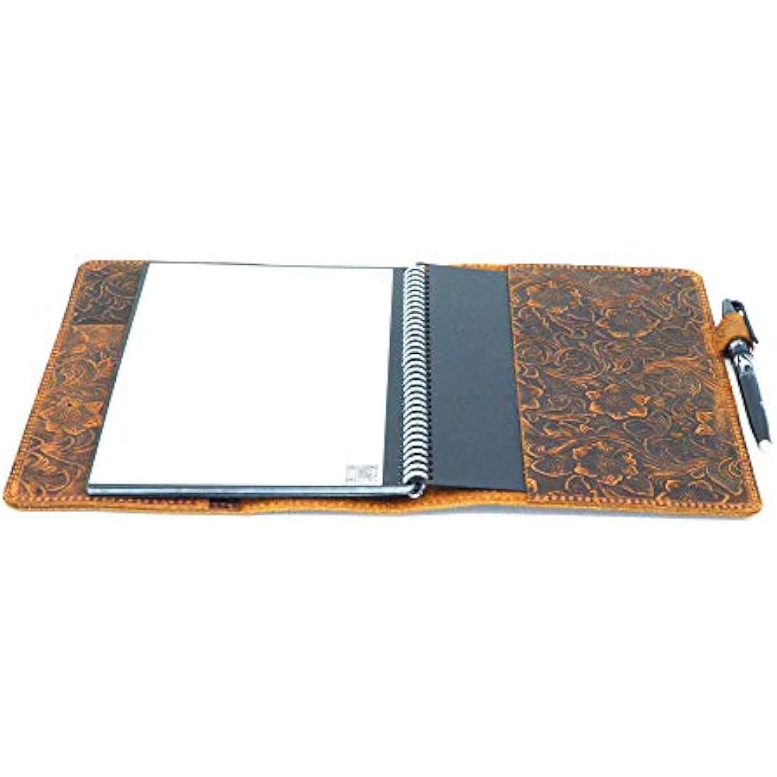 Jolof Store Handmade Leather Rocketbook Cover - A4 Letter Folio Flower