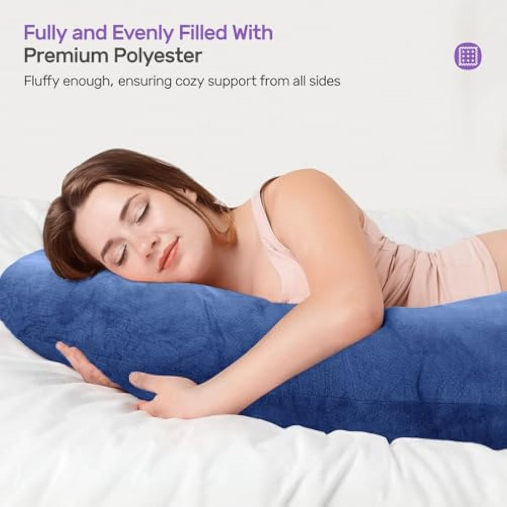 Nuliie U-Shaped Pregnancy Pillow – Full Body Support Velvet Cover