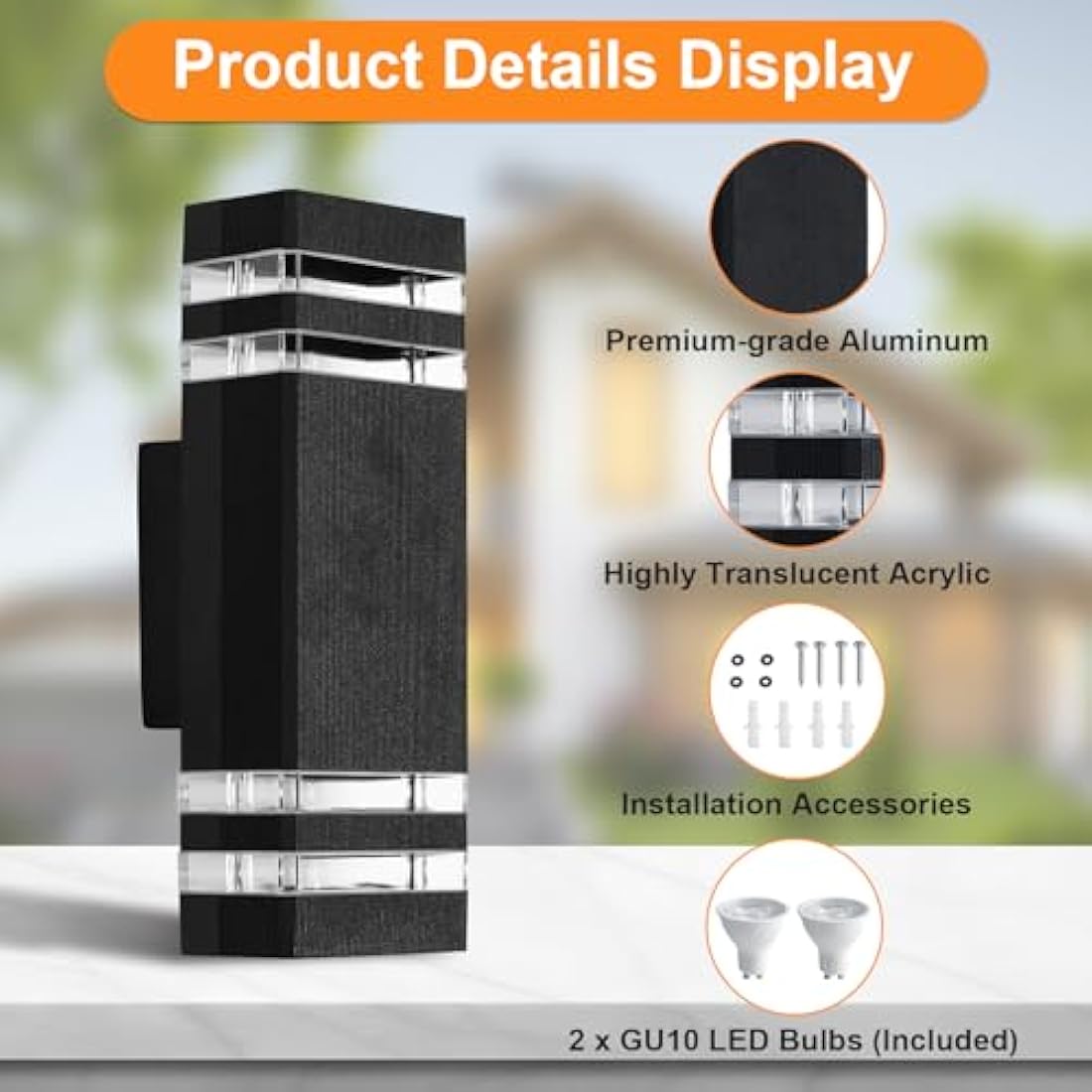 CELAVY Modern Outdoor Wall Lights – IP65 LED Up Down Exterior Sconce