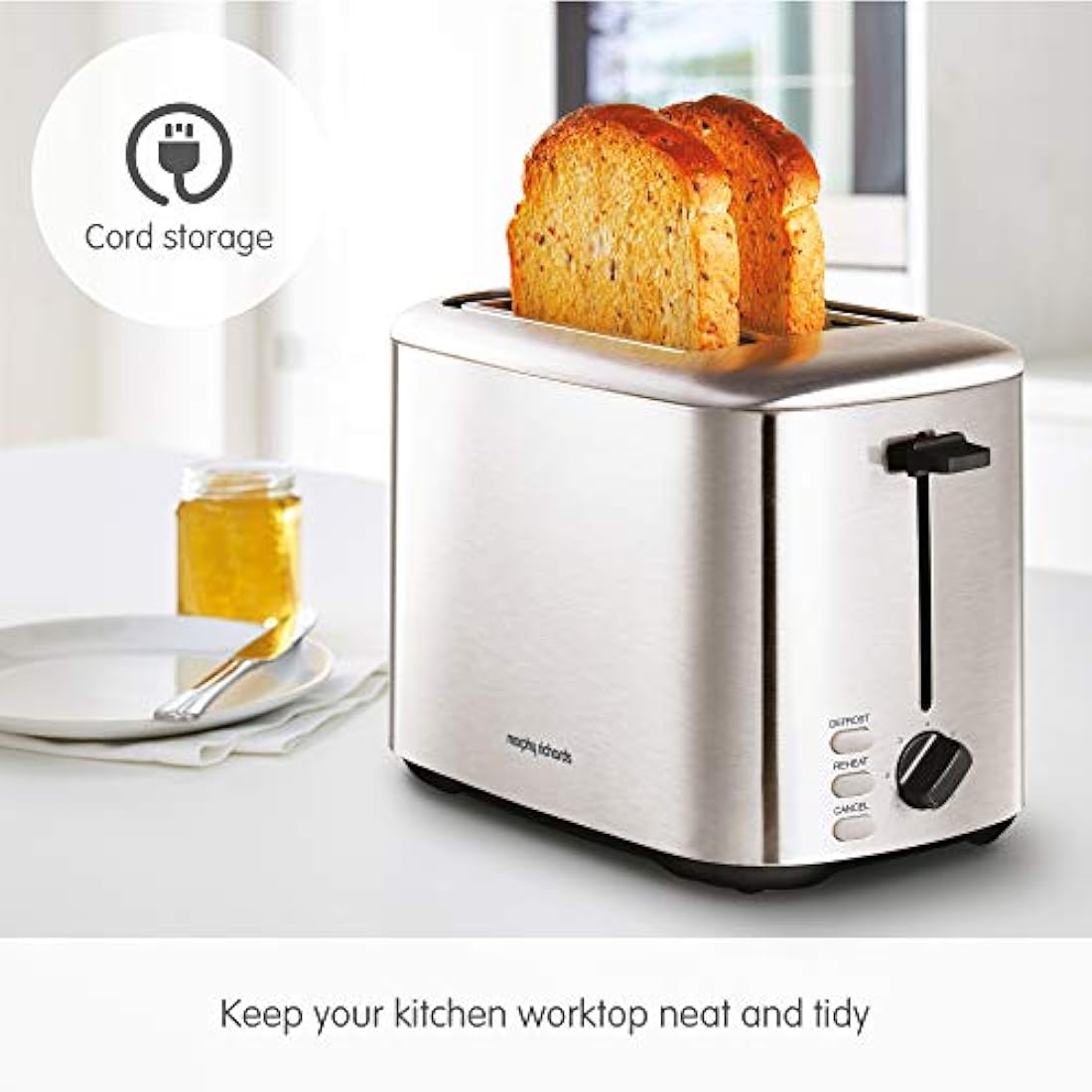 Morphy Richards Equip 2 Slice Toaster | Wide Slot Stainless Steel