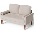 Vesgantti 2 Seater Linen Sofa – Modern Loveseat with Spring Cushion, Ashbeige