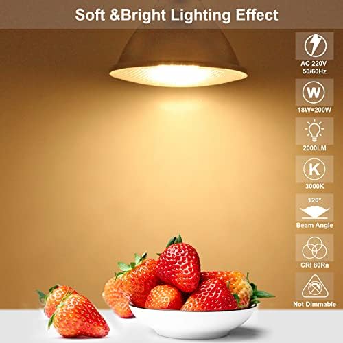 Unikcst PAR38 E27 LED Floodlight Bulbs | 18W Warm White 2000LM - 4 Pack
