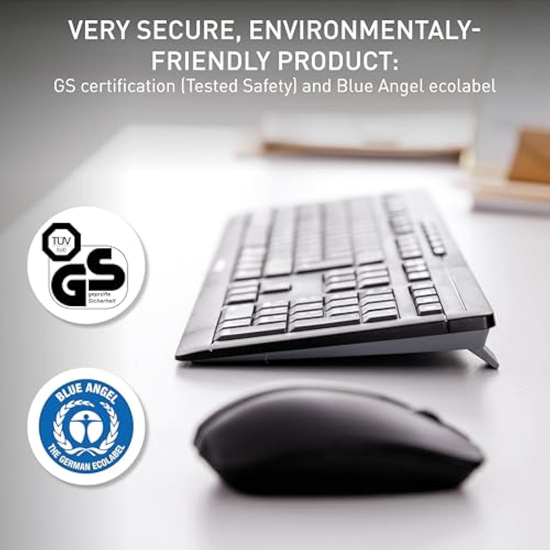 CHERRY STREAM Wireless Desktop Set – Quiet Keyboard and Mouse | Black