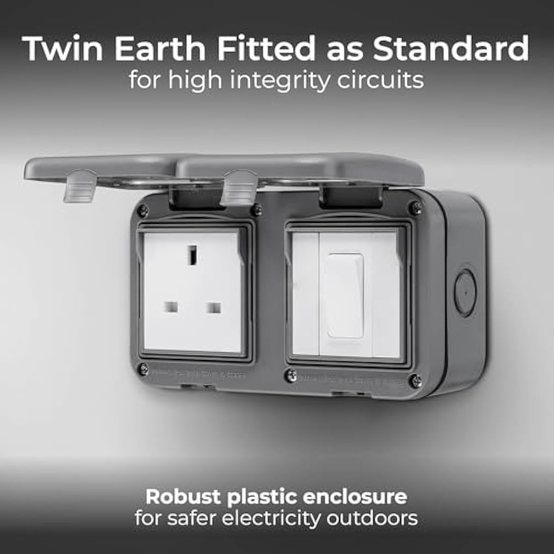 BG Electrical Outdoor Power Socket & Switch | IP55 Weatherproof | WPB21