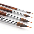 Fuumuui Professional Watercolour Brushes | 4Pcs Synthetic Sable Set
