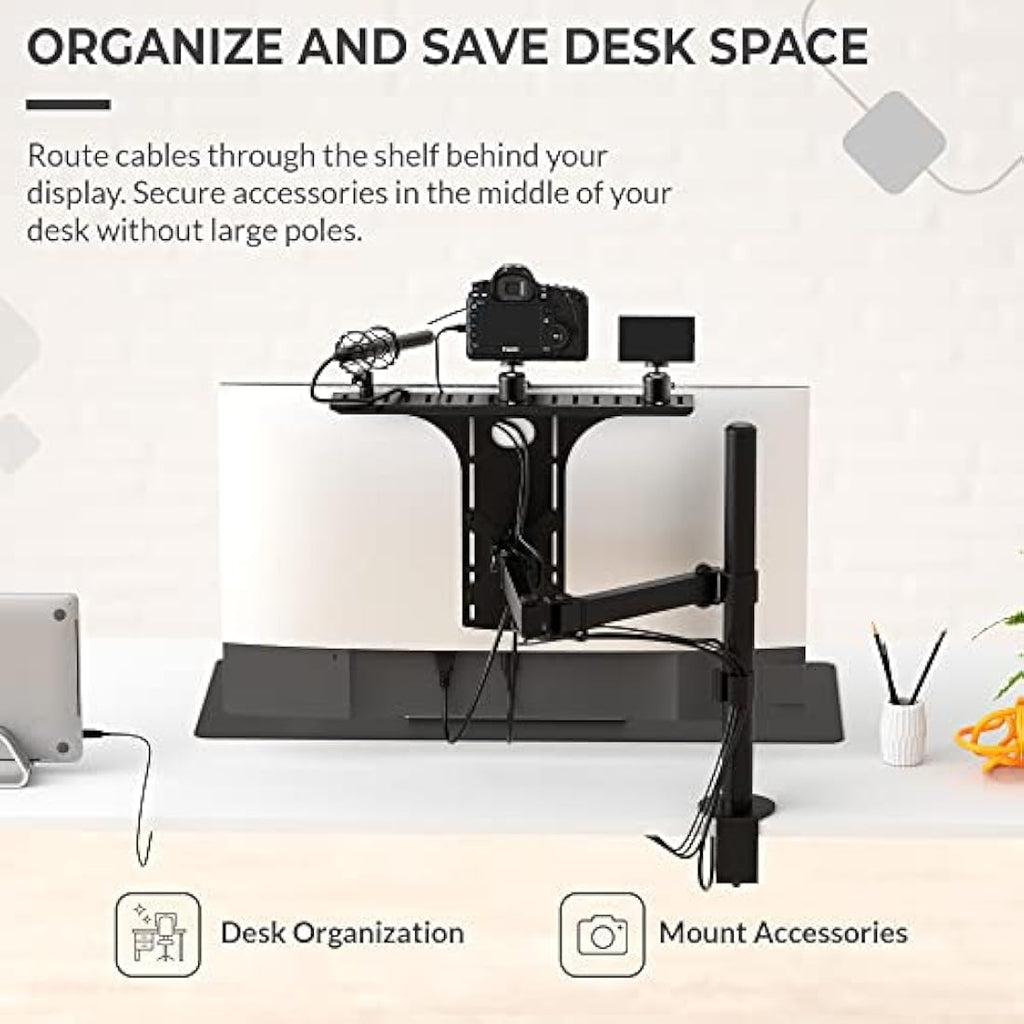 HumanCentric VESA Monitor Shelf | DSLR Camera and Webcam Mount