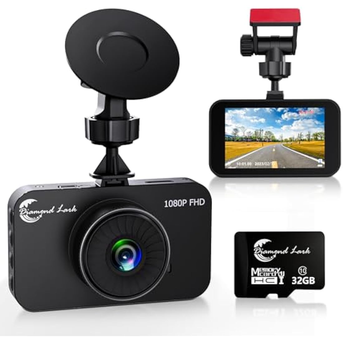 Diamond Lark 1080P Full HD Dash Cam | 170° Wide Angle with 32GB SD Card