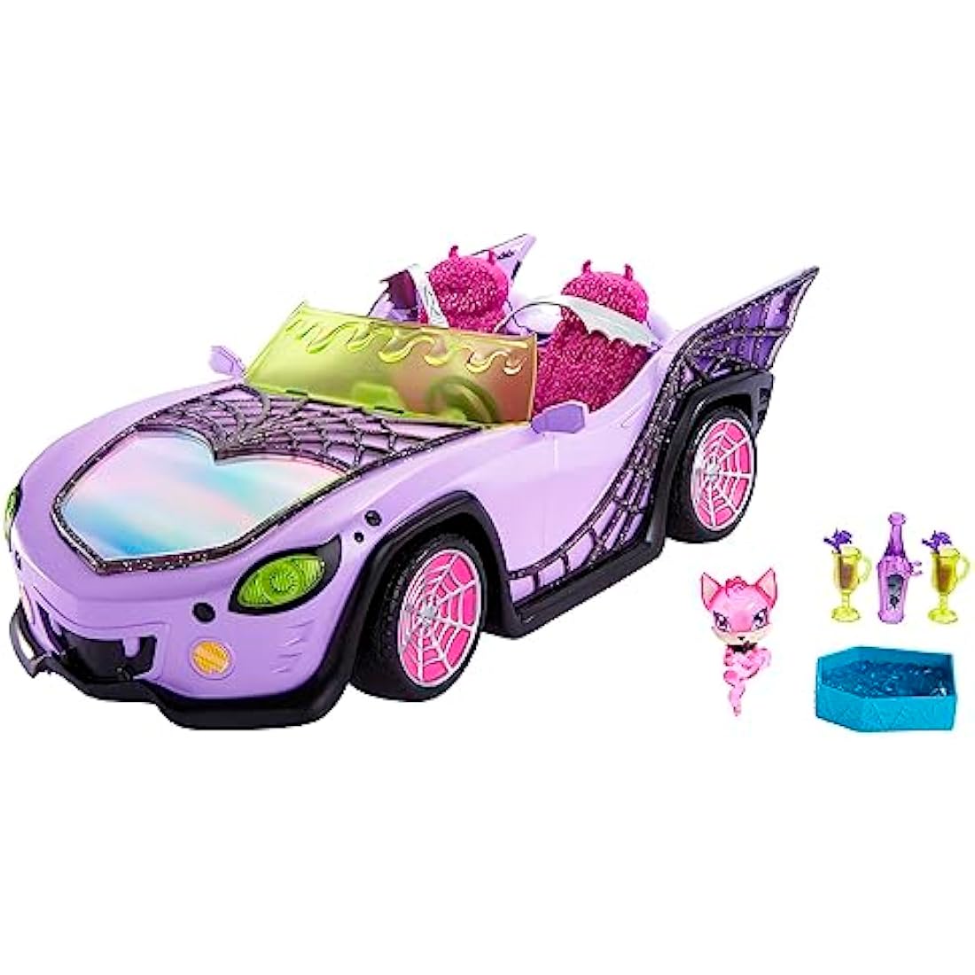 Monster High Ghoul Mobile Toy Car | Purple Convertible with Pet