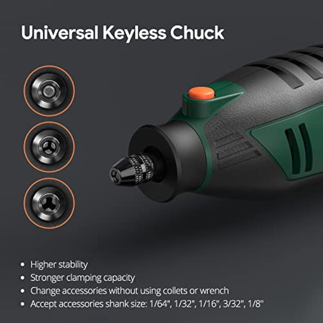 DEPSTECH 200W Rotary Tool Kit | 6-Speed 128pcs Set with Keyless Chuck